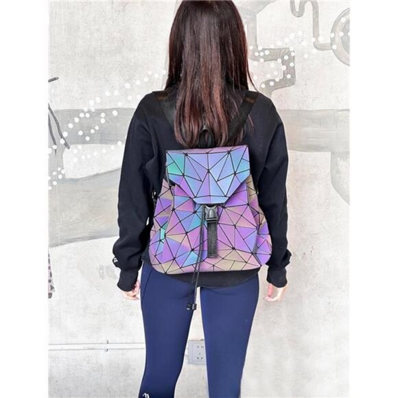 Geometric Backpack Geometries Glow Large Purse Backpack Geometrical Luminous Bag - Picture 13 of 14